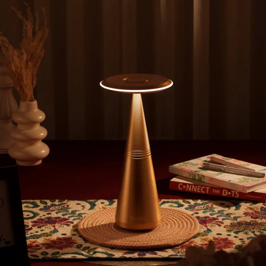 Saturn Gold Wireless LED Table Lamp | Rechargeable Modern Designer Table Lamp for Living Room
