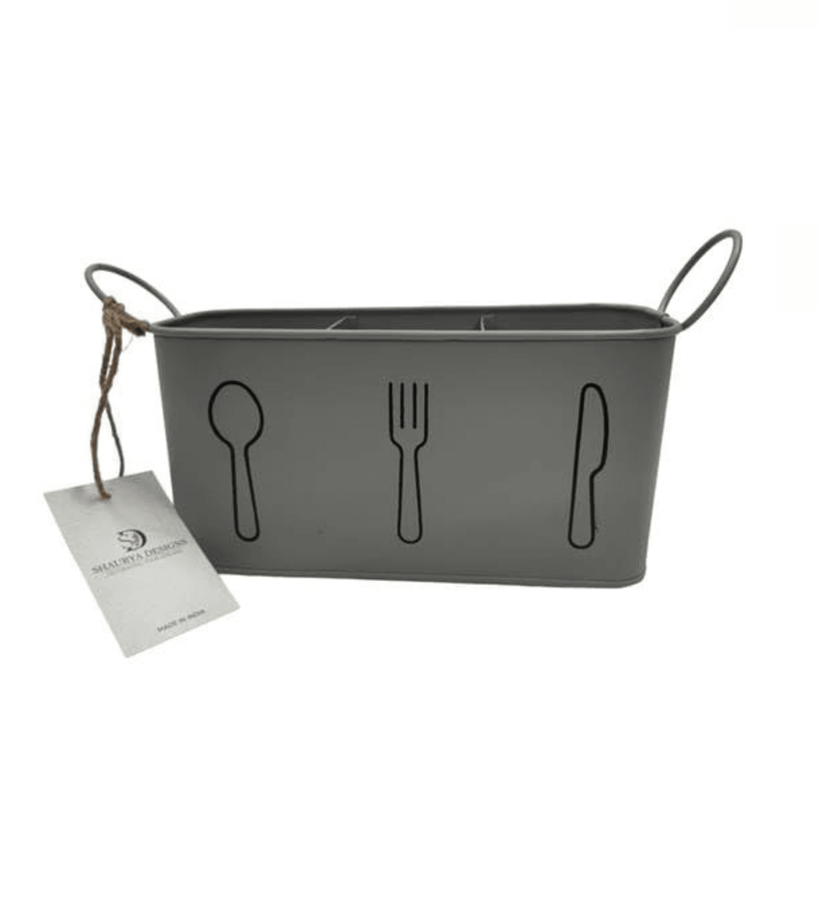 Metal Cutlery Holder Spoon ,Fork ,Knife for Dining and Kitchen | Ideal for all your cutlery  (Ivory)