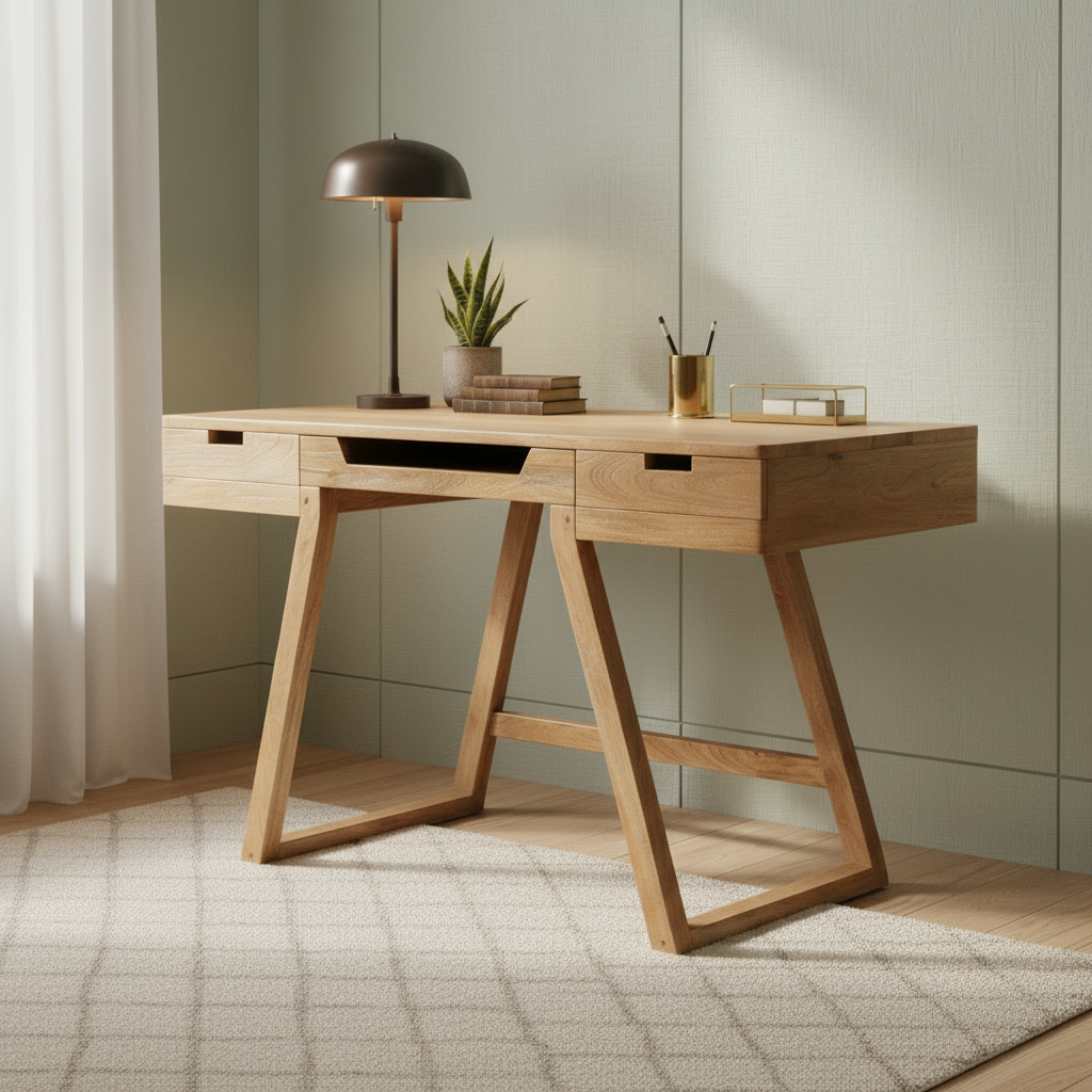 Solid Mango Wood Desk for Home & Office | Premium Wooden Study Table