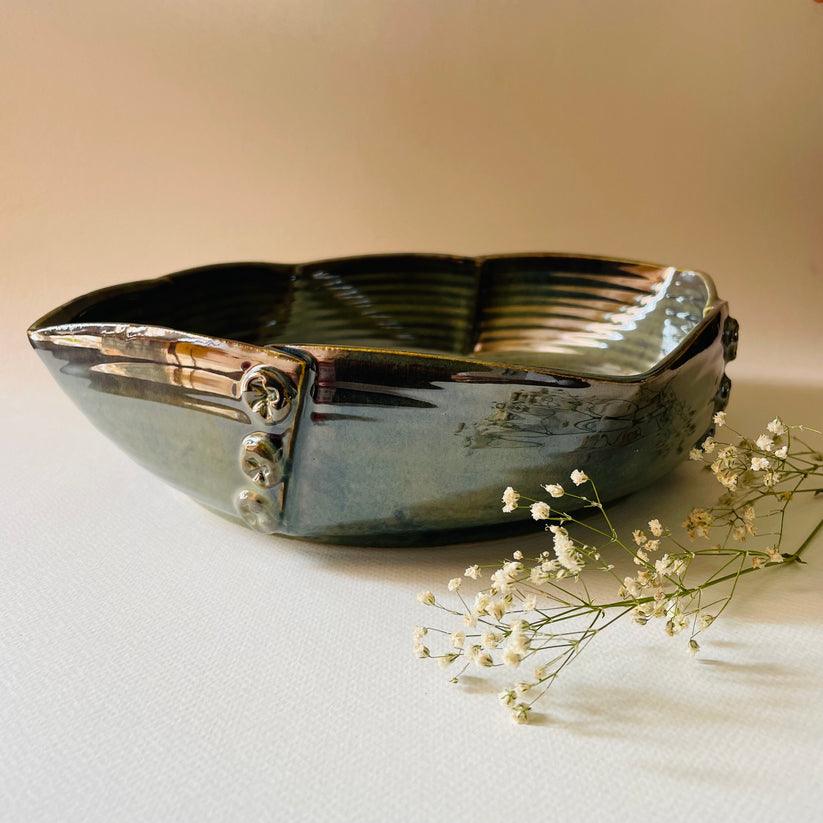 Azure Serenity Serving Bowl | Olive