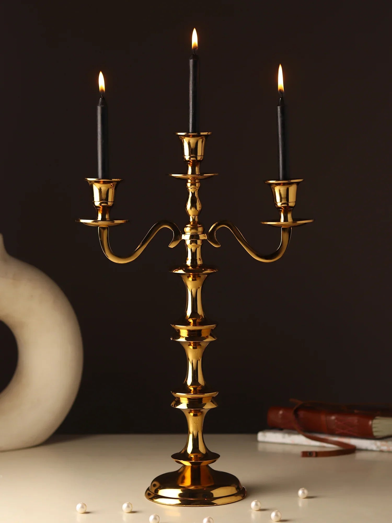 Imperium Crested 3-Arm Candleholder
