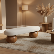Zantrex Ash Wood & Fabric Upholstery Bench