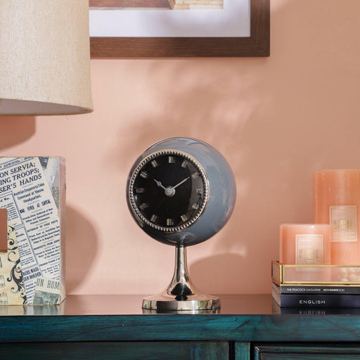 Buy Table Clock - Unique Aluminium Circular Globe Clock For Home & Table Decor Gifting by De Maison Decor on IKIRU online store