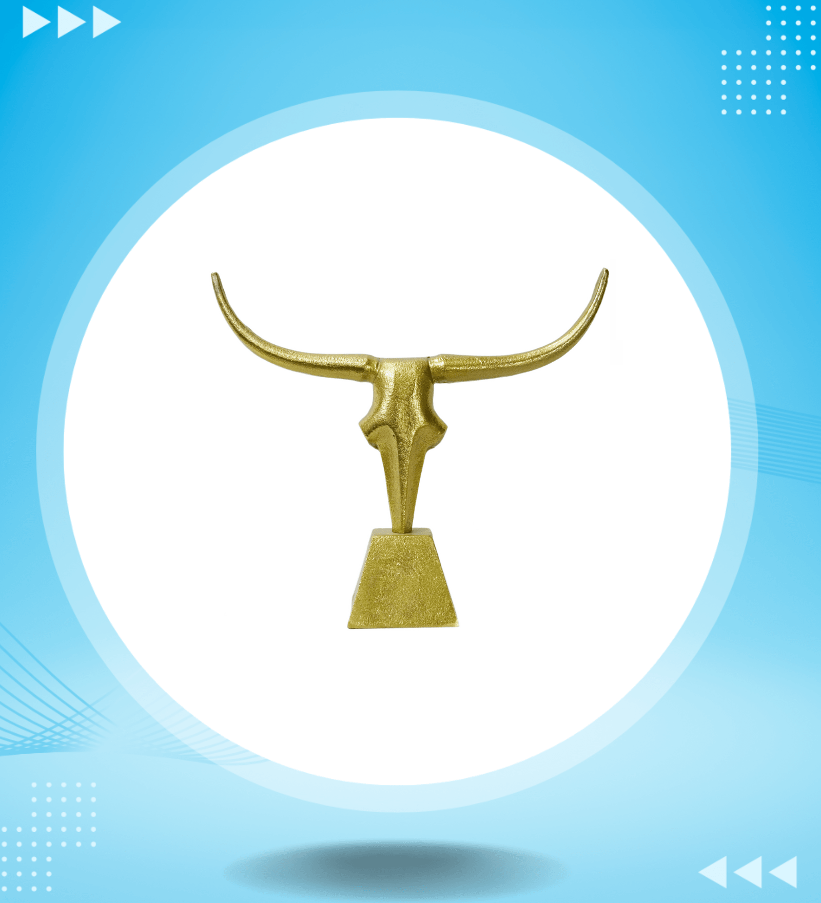 Decorative Bull's Head, Finished in a Rich Gold. Home and Office Decorative Table Top Showpiece, Decor and Gift for Living Room, Bedroom, Showcase, Office Desk