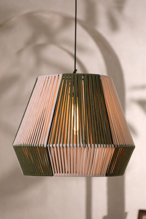 Natura Duo Olive Green And Natural Lamp