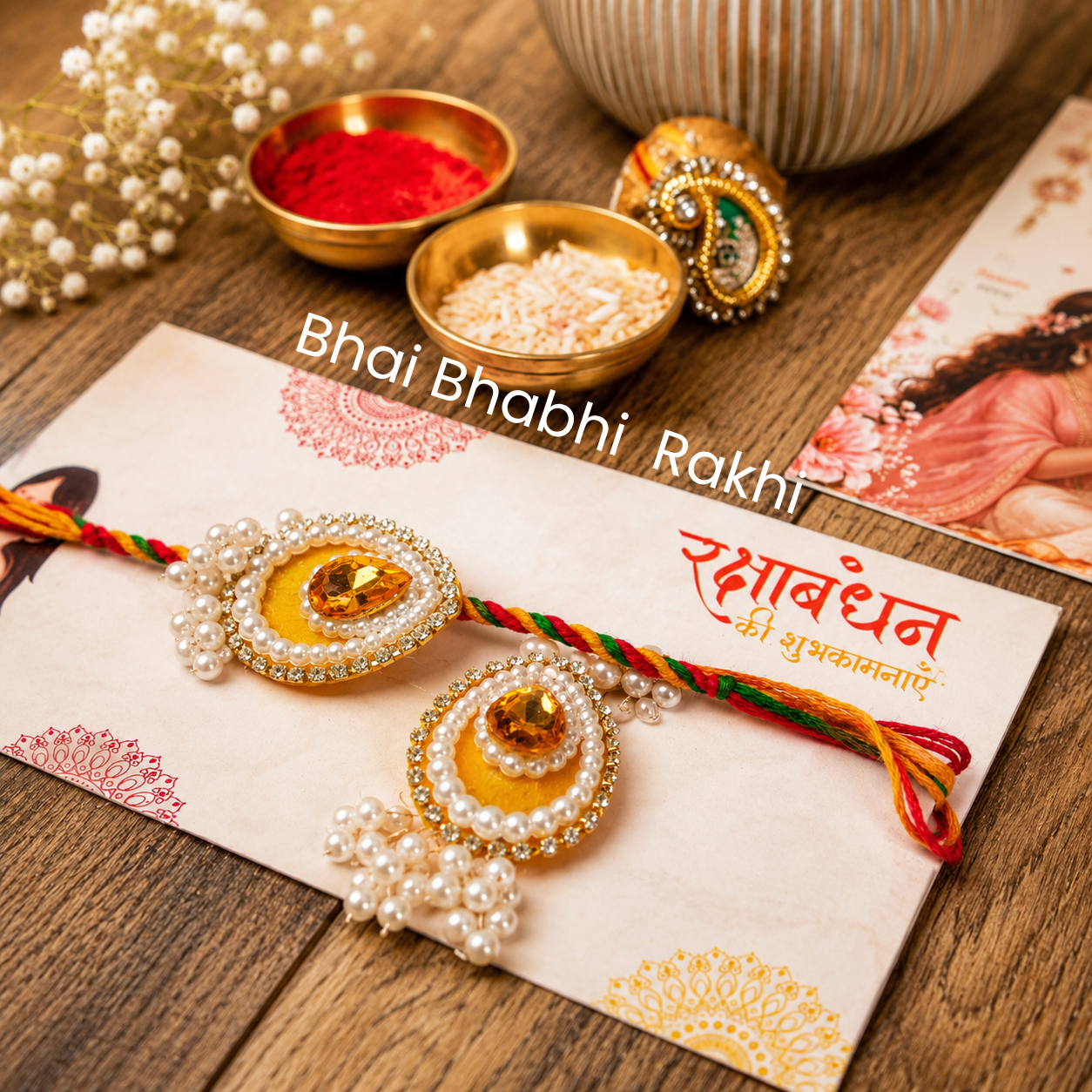Ivory Pomegranate Rakhi Gift Hamper