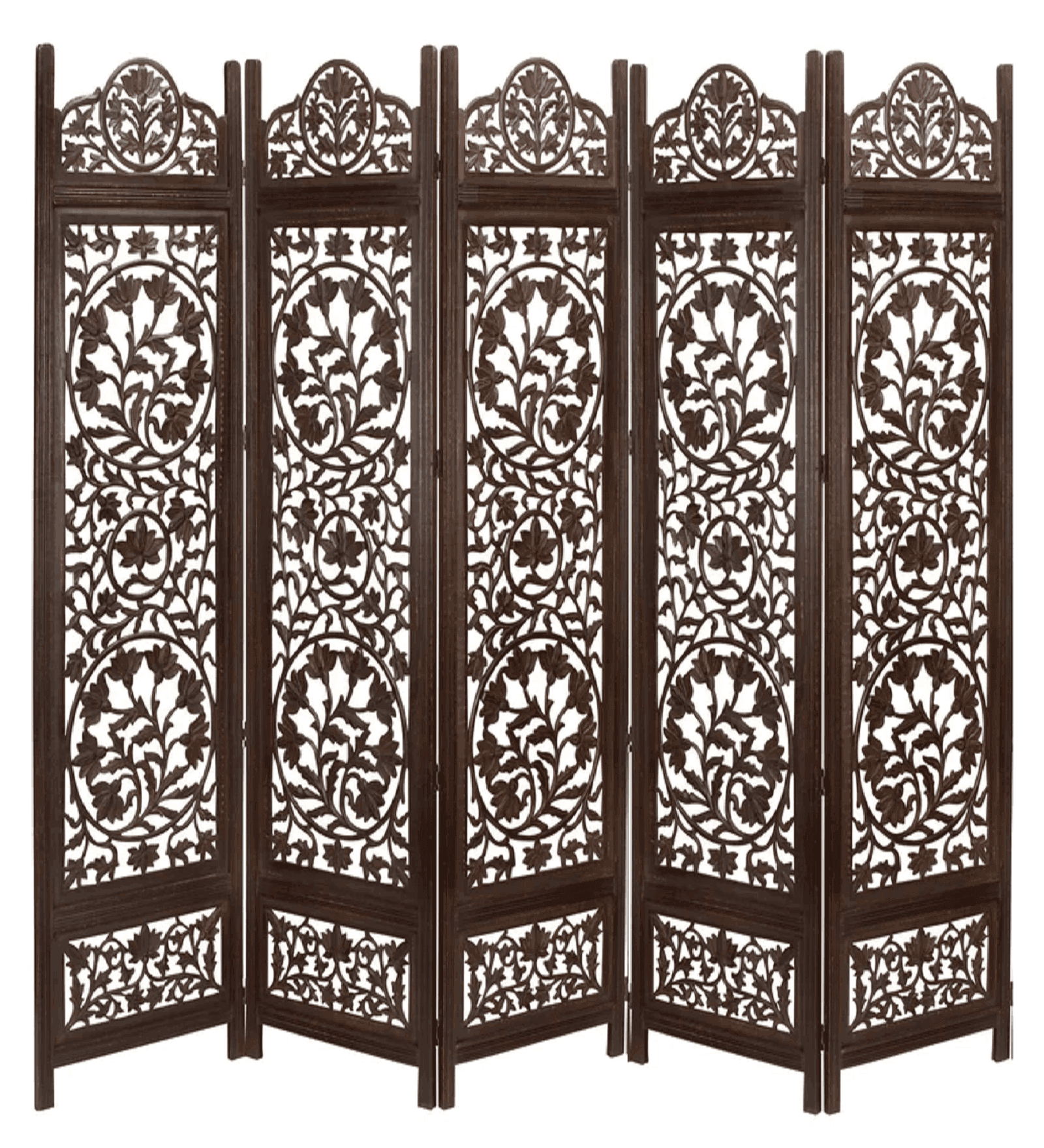 MDF Jali Folding Partition with Mango Wood Frame Design