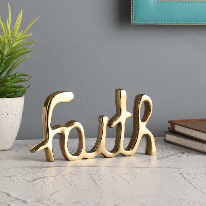 Tabletop Free Standing | Sign-Faith - Gold