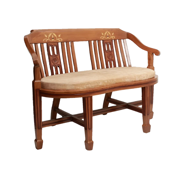 Canasto Solid Wood Love Sofa (Teak)