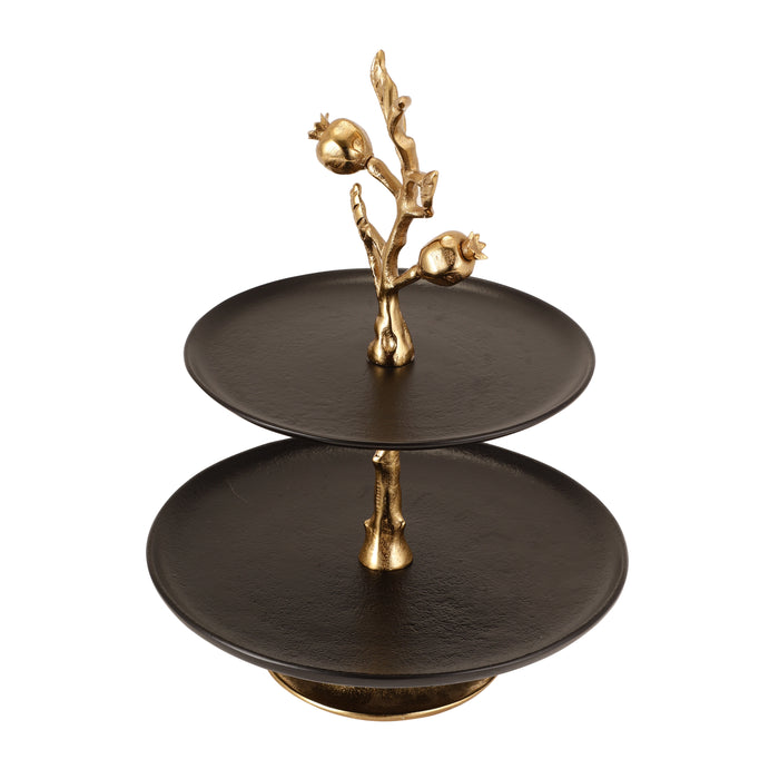 Pomegranate Metal Two Layer Cake Stand