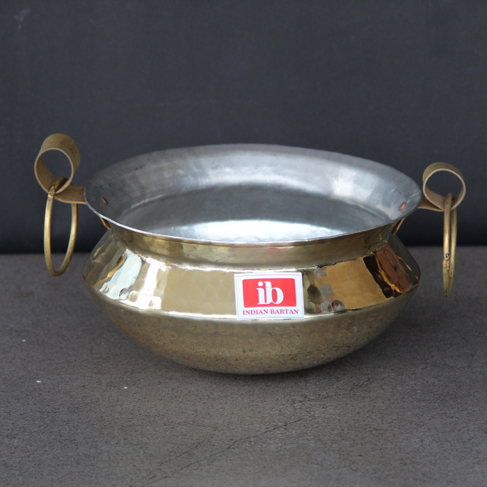 Brass Golden Handi with Lid & Sauce Pots | Pital Degchi & Biryani Pot