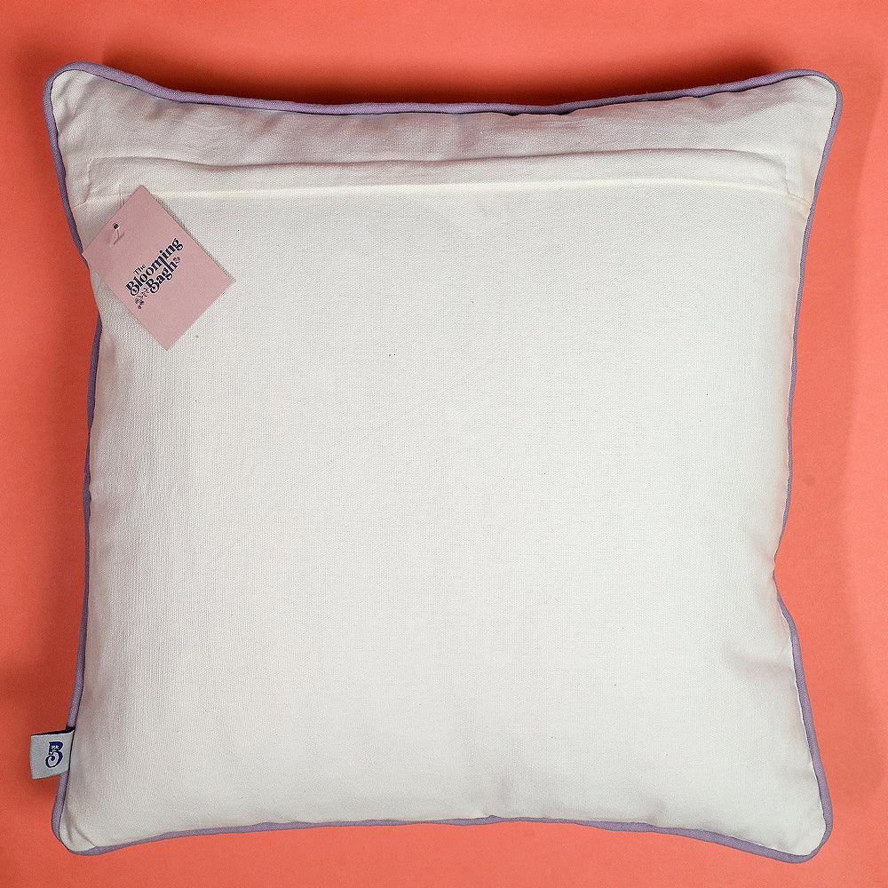 Garden Delight Sofa Cushion Cover | Hand Embroidered Cotton Cushion Cover - 1 Pc