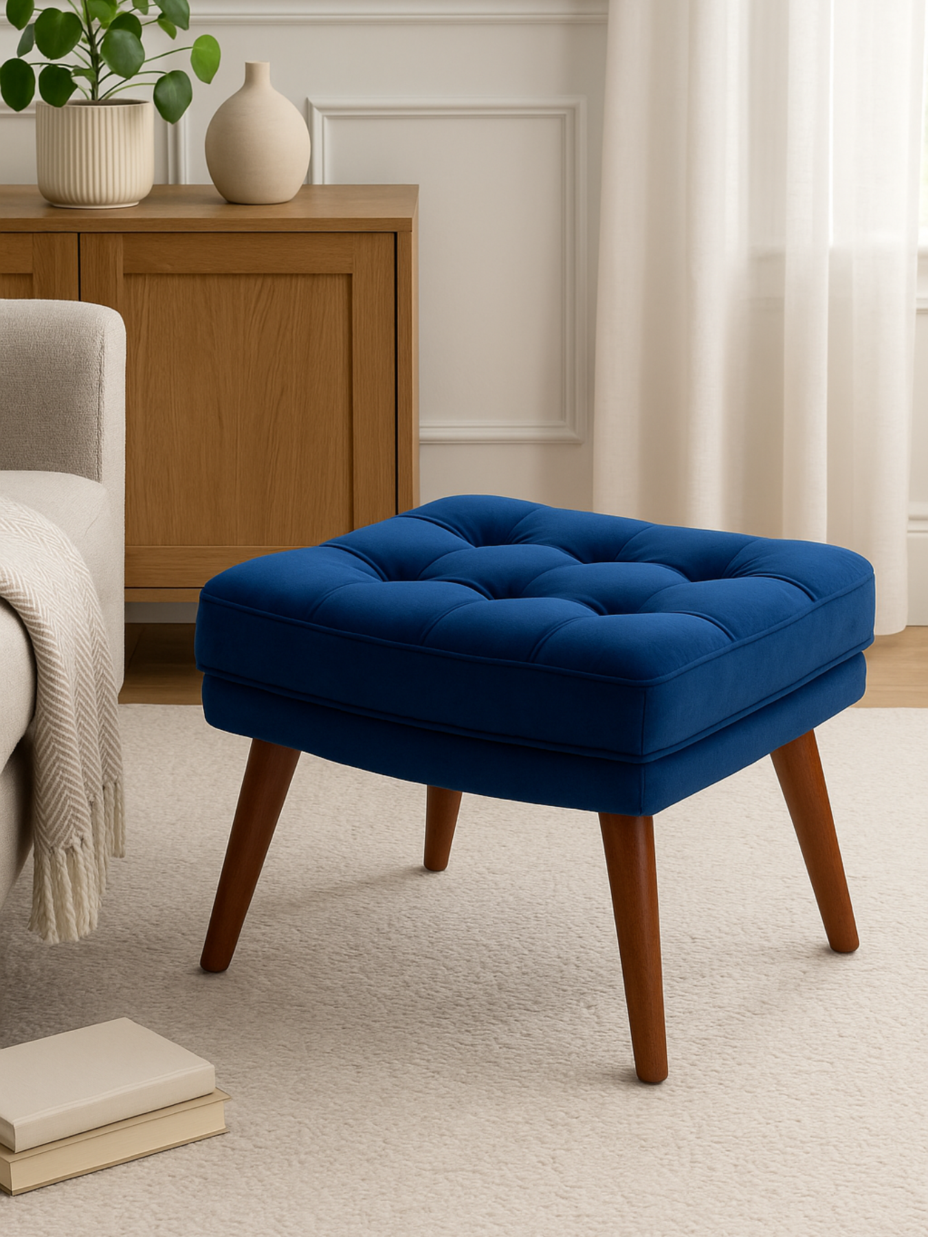 Soft Cushion Ottoman Stool for Living Room