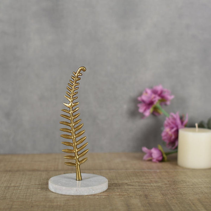 Fern Sculpture on Marble Base for Home Decor | Showpiece & Centerpieces Items for Gifts