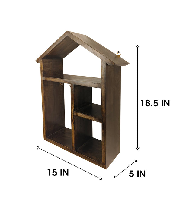 Octavius Wooden Wall Shelf Organiser With Key Holders