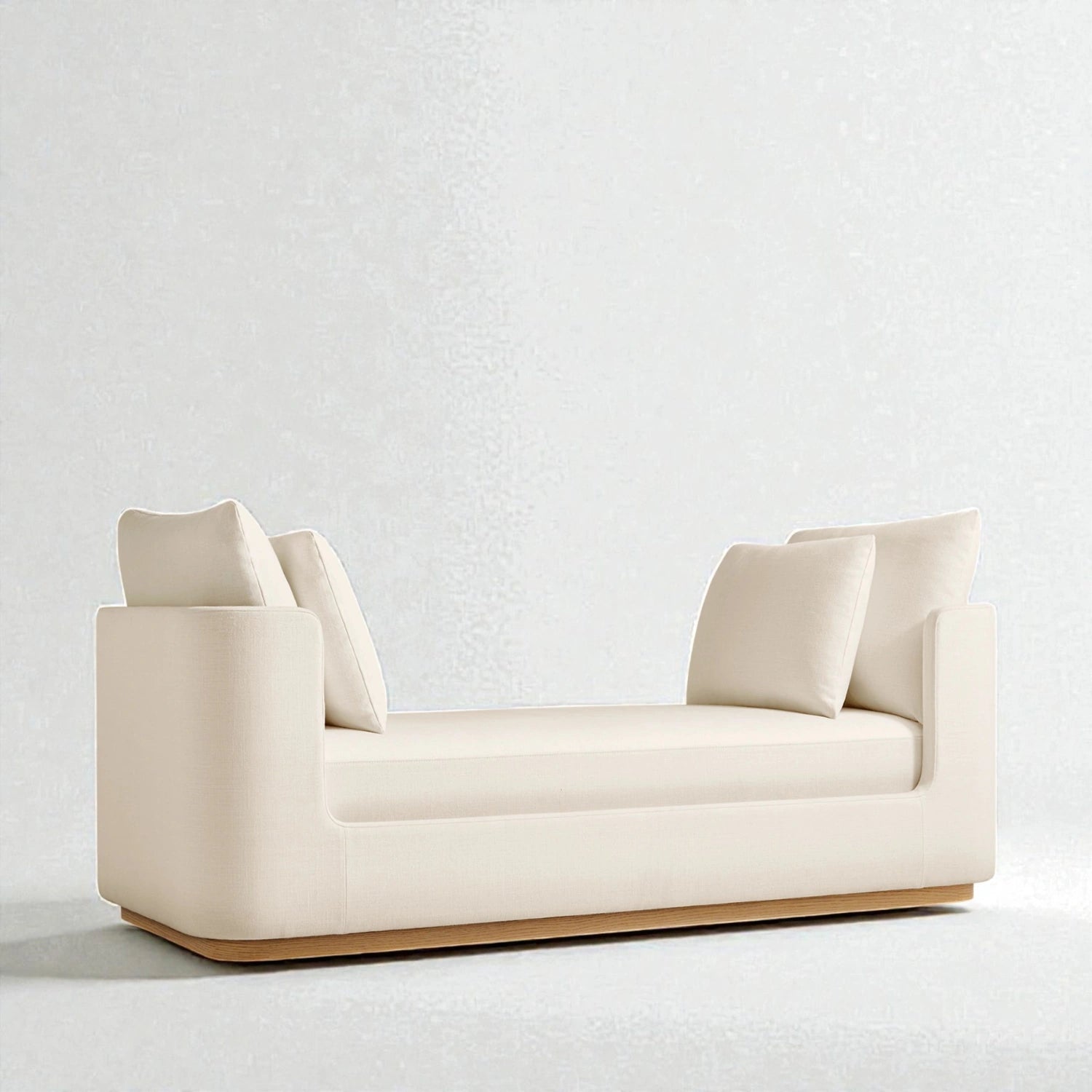 Dovaire Fabric Upholstery & Ash Wood Base Daybed/Chaise