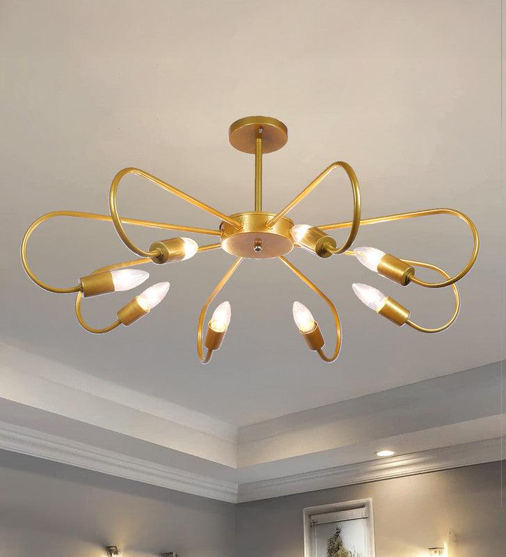 Antique Gold Iron Chandelier | E27 holder | without Bulb | Thelia