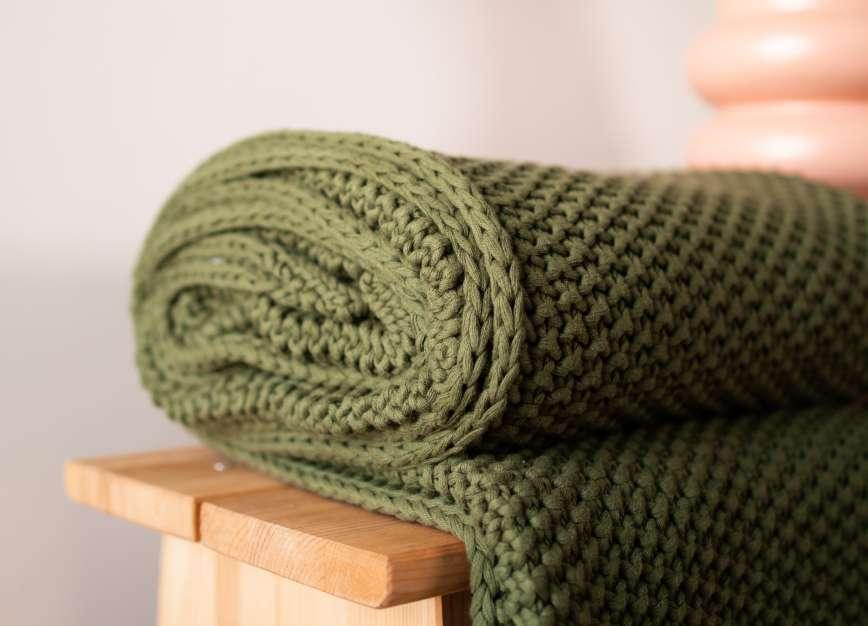 Alpine Cotton Knitted Throw | Soft Sofa & Bed Throw for Living Room & Bedroom