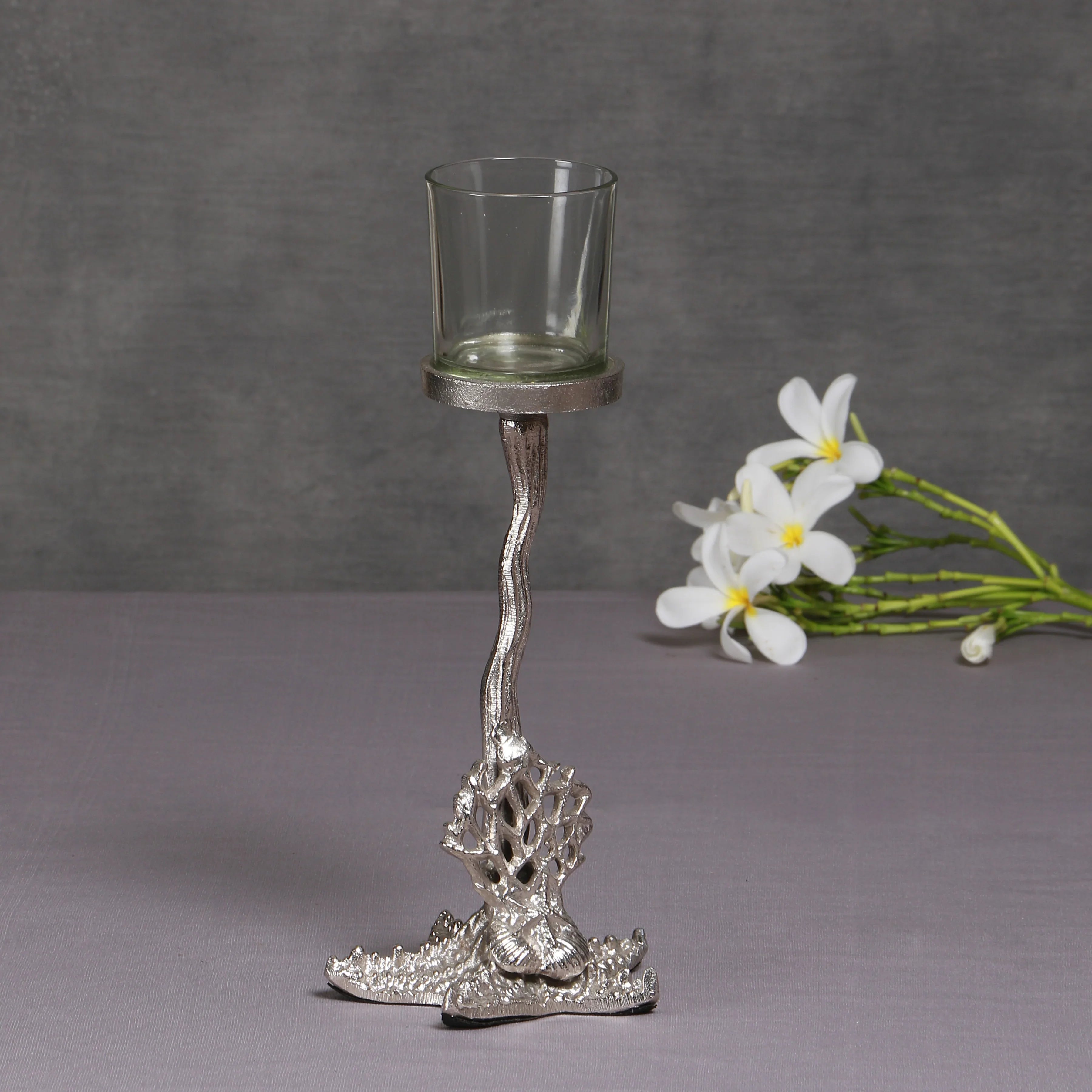 Silver Starfish Nautical Candle Holder