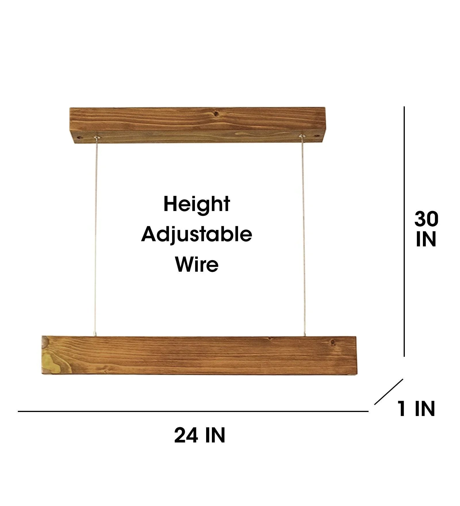 Slimline Brown Wooden Led Hanging Lamp | Pendant Light for Living Room