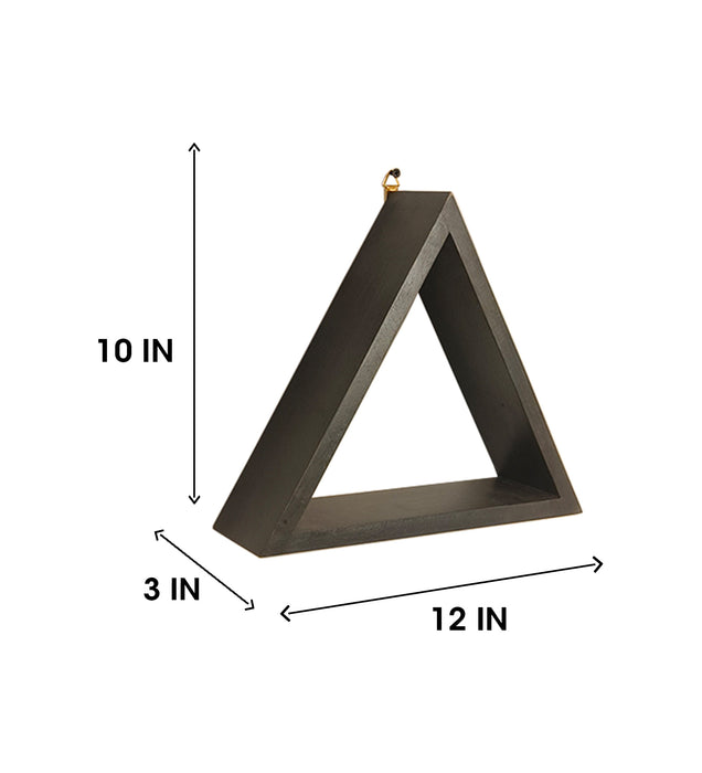 Henry Iii Triangular Set of 3 Wooden Wall Shelves