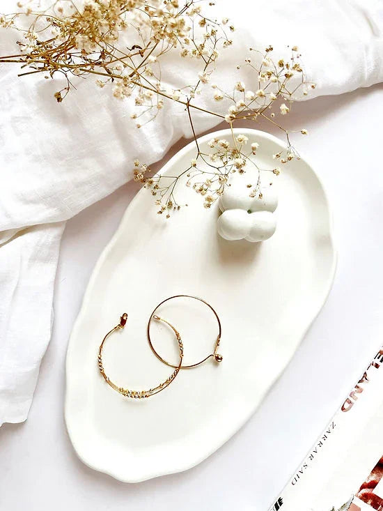 Concrete Irregular Oval Tray