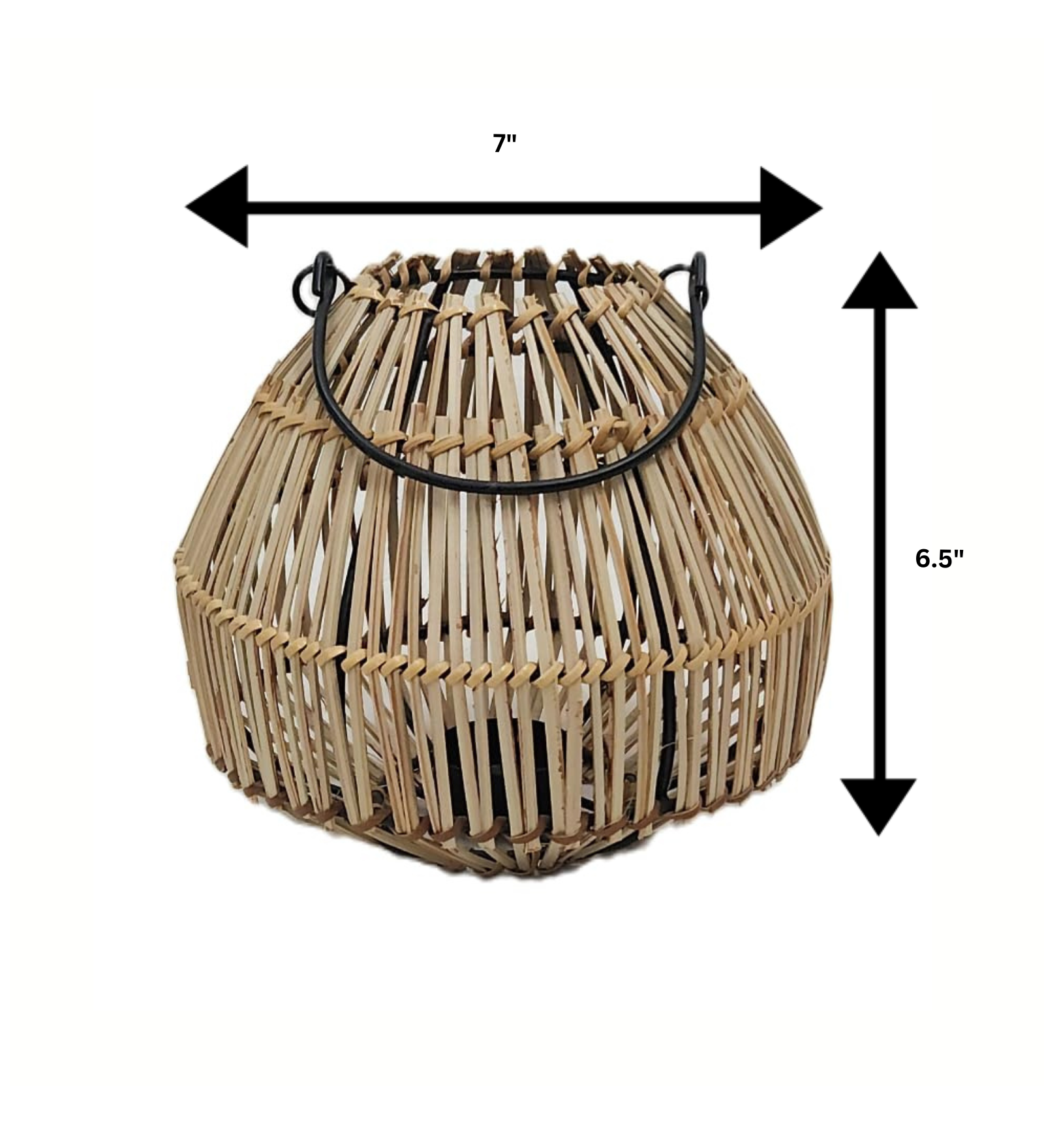 Handwoven Bamboo Lantern – Rustic Wicker Candle Holder for Home, Patio, and Garden Décor with 5 Free Tealights