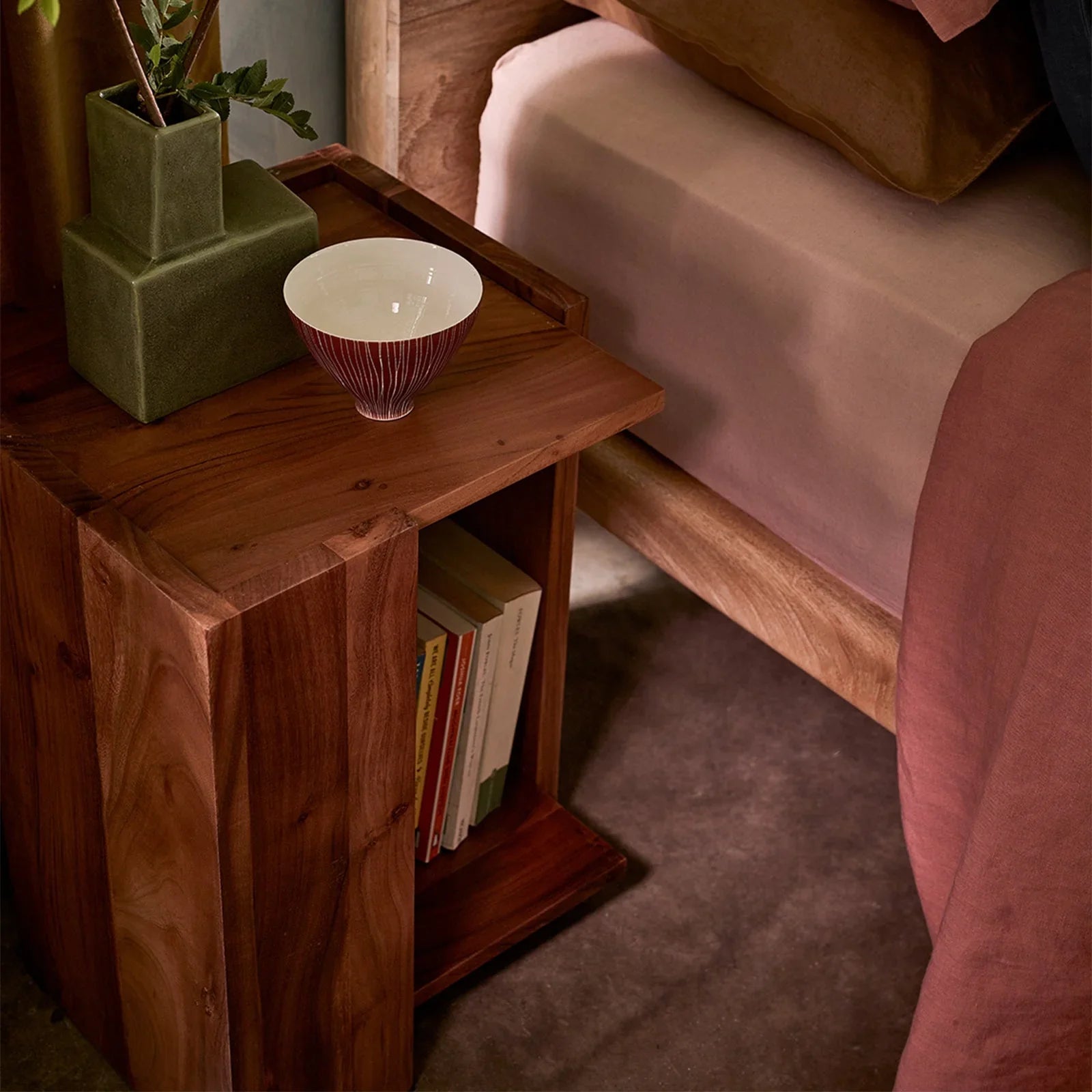 Wharf Acacia Wood Sofa Side Table for Living Room | End Table
