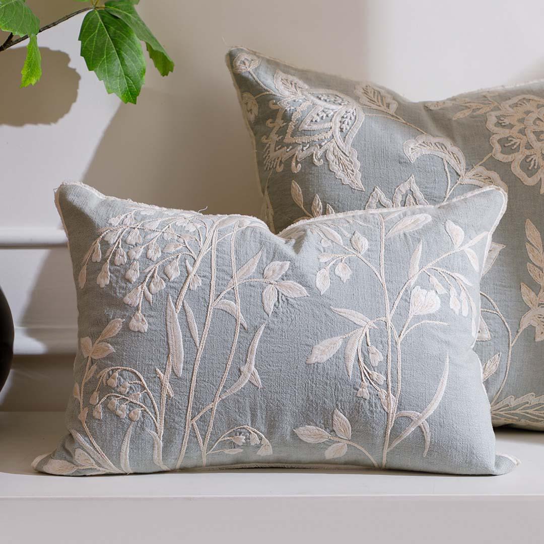 Maverick Floral Embroidered Cushion Cover