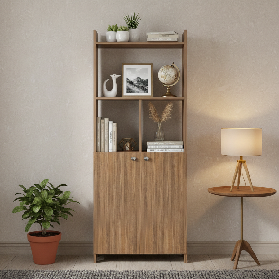 Bookshelf with Doors and Storage Cabinet - Prizm