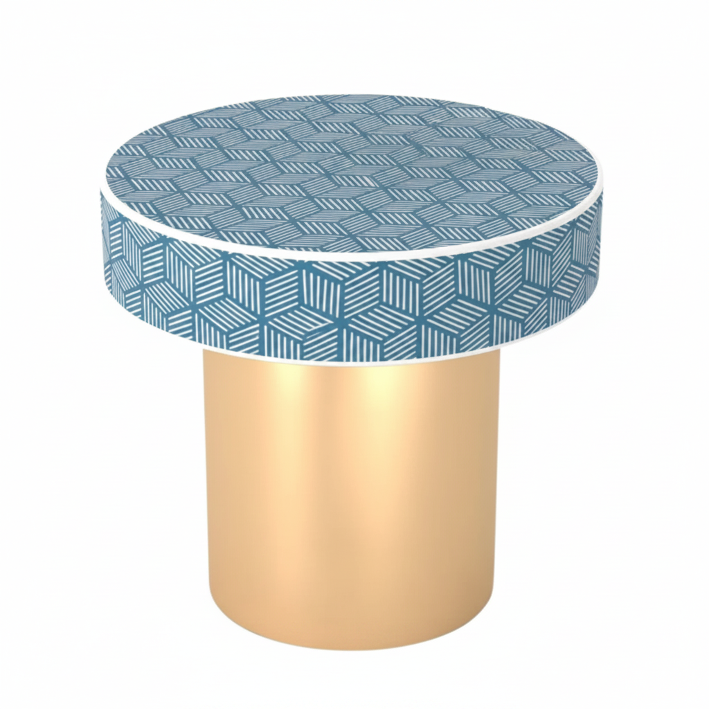Inlay Round Side Table- Geo