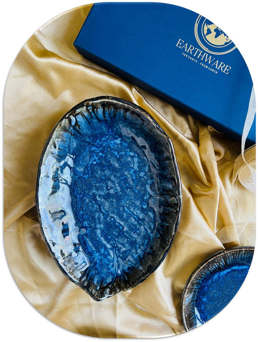 Ocean Blue Hamper for Festival Gifts | Platter with Gift Box for Diwali