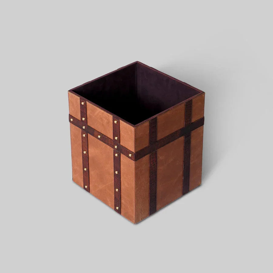 Premium Leather Storage Bin | Luxury Home & Office Storage Organizer Box