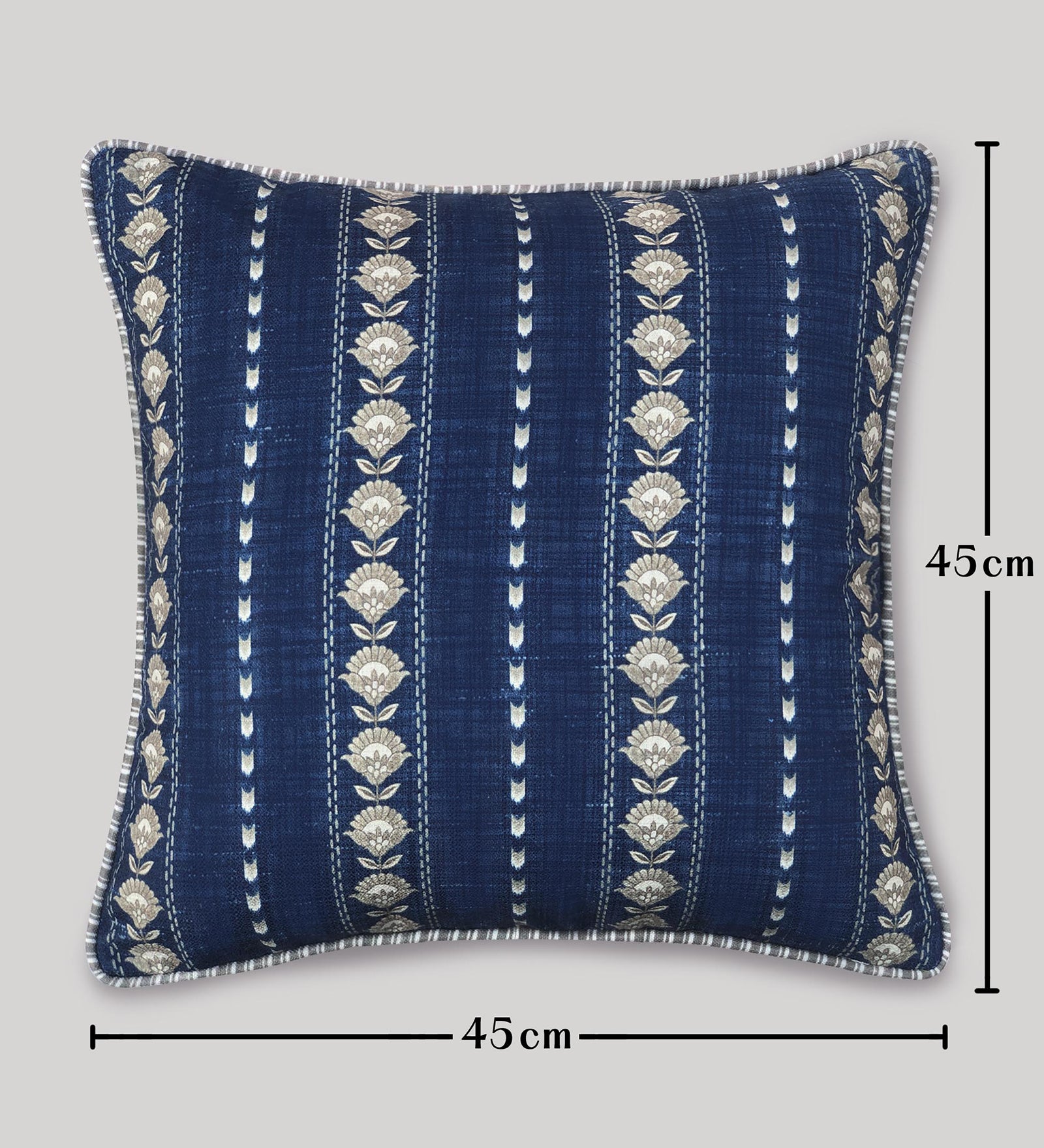 Buta Tarang Cushion Cover - Blue , 18 x 18