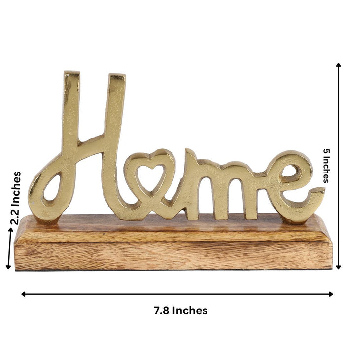 Metal Free Standing Tabletop Home Sign | - Gold