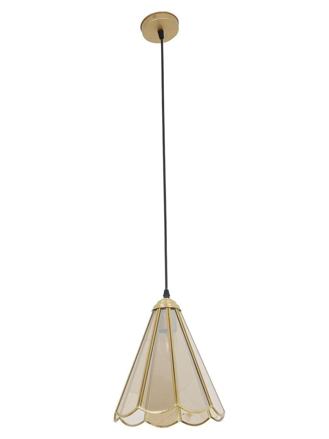 Conical Single Ceiling Pendant Hanging Light Lamp With Bulb For Indoor & Outdoor Decor