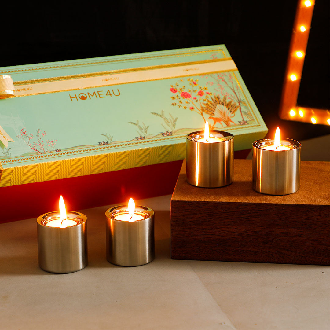 Spinzar Candle Holder & T-Light Gift Set of 4