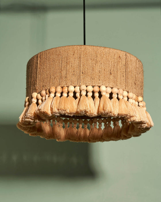 Luz Jute Pendant Lamp | Boho Rustic Natural Fiber Light