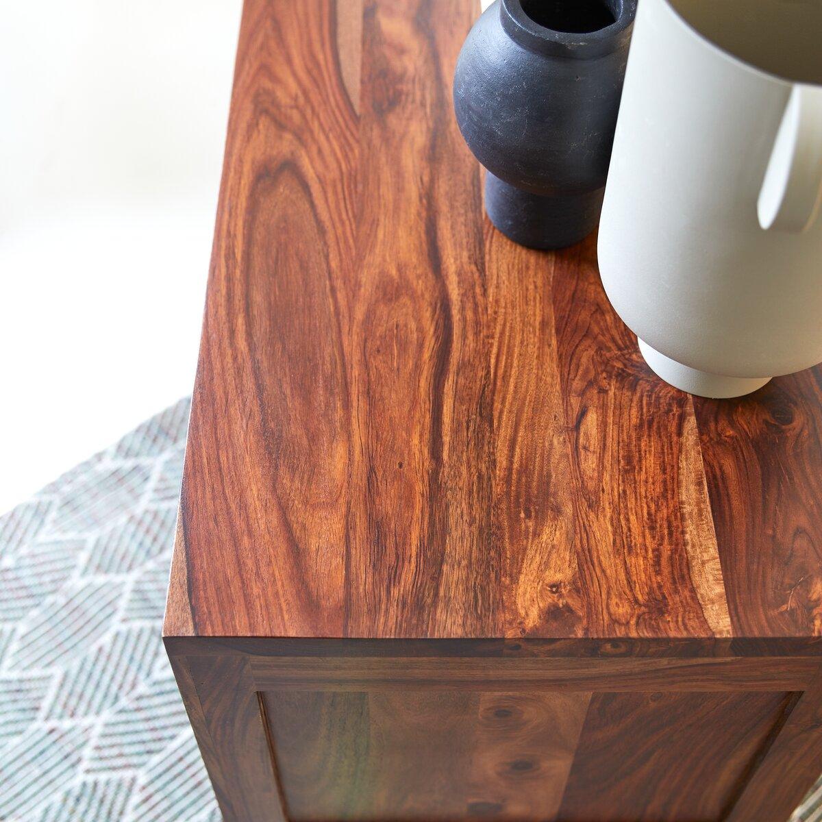 Kelpie Solid Sheesham Wood TV Unit 2 Drawer 2 Door In Provincial Teak Finish