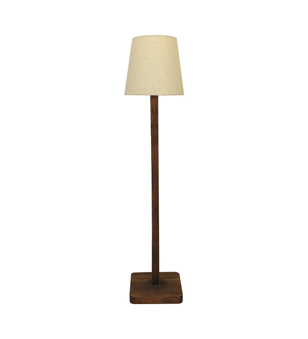 Claire Wood Floor Lamp with Beige Fabric Lampshade