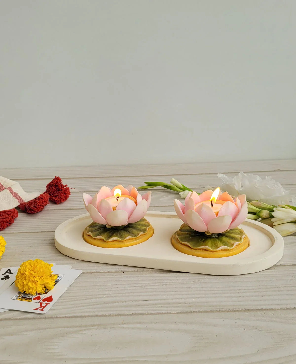 Duo Water Lily Candle Platter