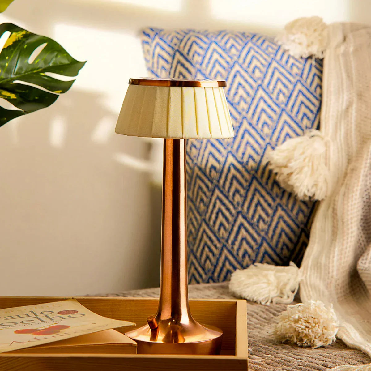 Paralume Cordless Rechargeable LED Table Lamp for Living Room | Retro Modern Design Lamp