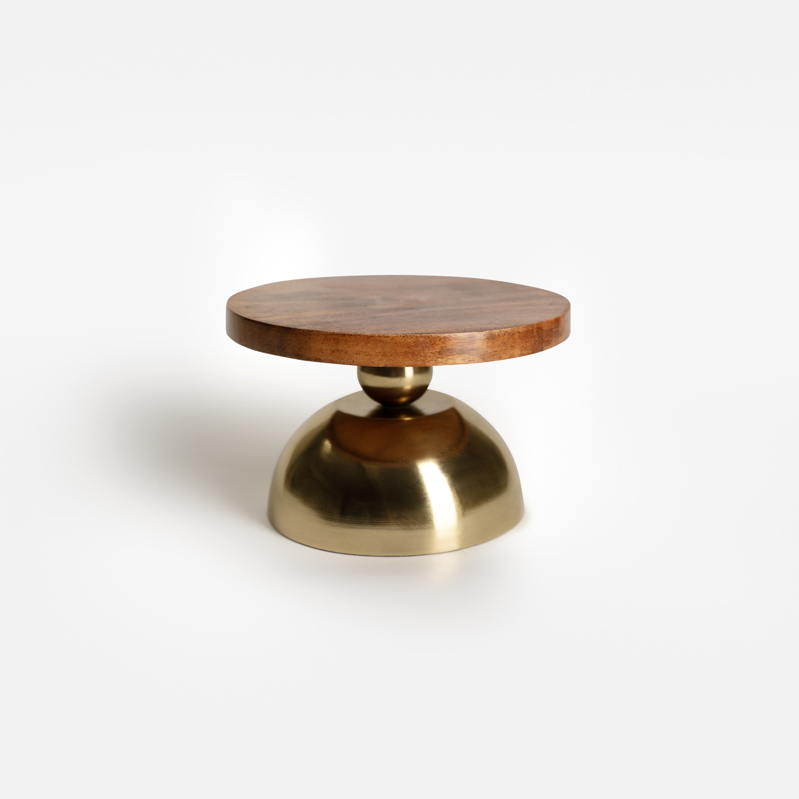 Ora-Uday Wooden Cake Stand with Gold Finish Base