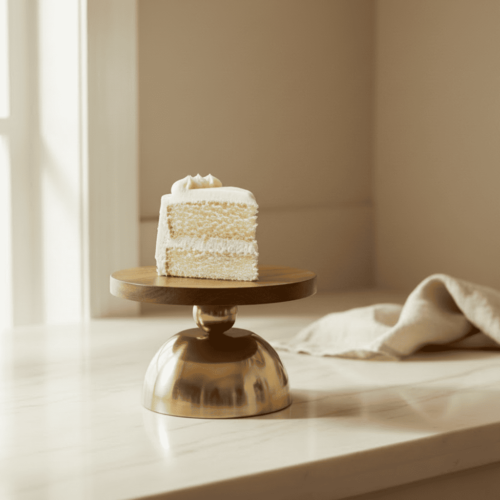 Ora-Uday Wooden Cake Stand with Gold Finish Base