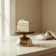 Ora-Uday Wooden Cake Stand with Gold Finish Base