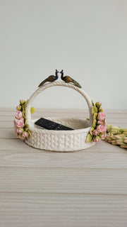 Embracing Peacock Basket