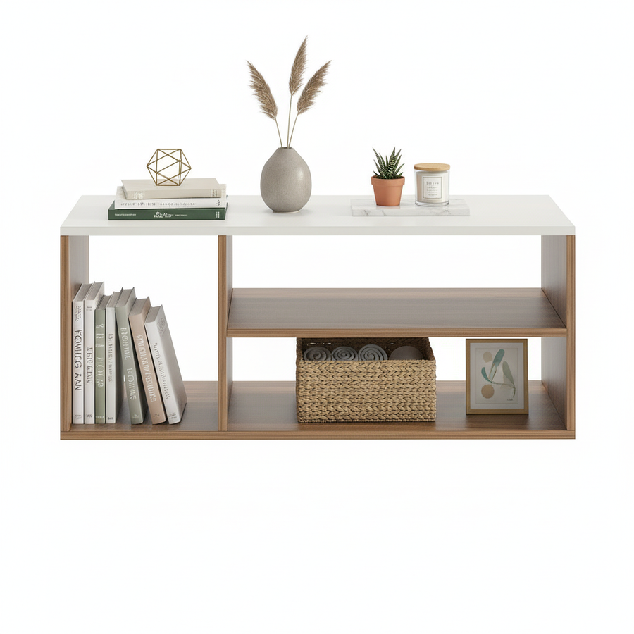 Coffee Table for Living Room with Storage Shelf - Medina