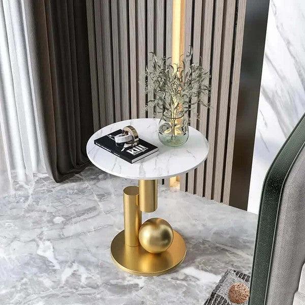 Contemporary Gold Luxurious Side Table | Corner Table for Living Room | Designer Tea Table