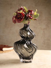 Sway Black Glass Vase