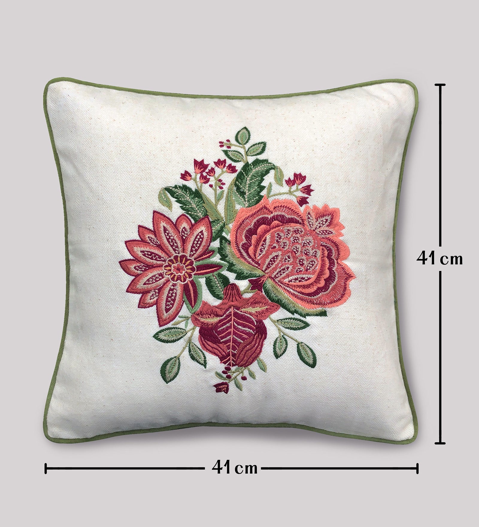 Jahan-e-Gul Embroidery Cushion Cover - 16x16